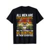 European Sizes Men'S Funny Hunting Graphic Tee - "Only the Strongest Can Go Hunting In Their Seventies" - Black T-Shirt with Deer, Forest & Sunset