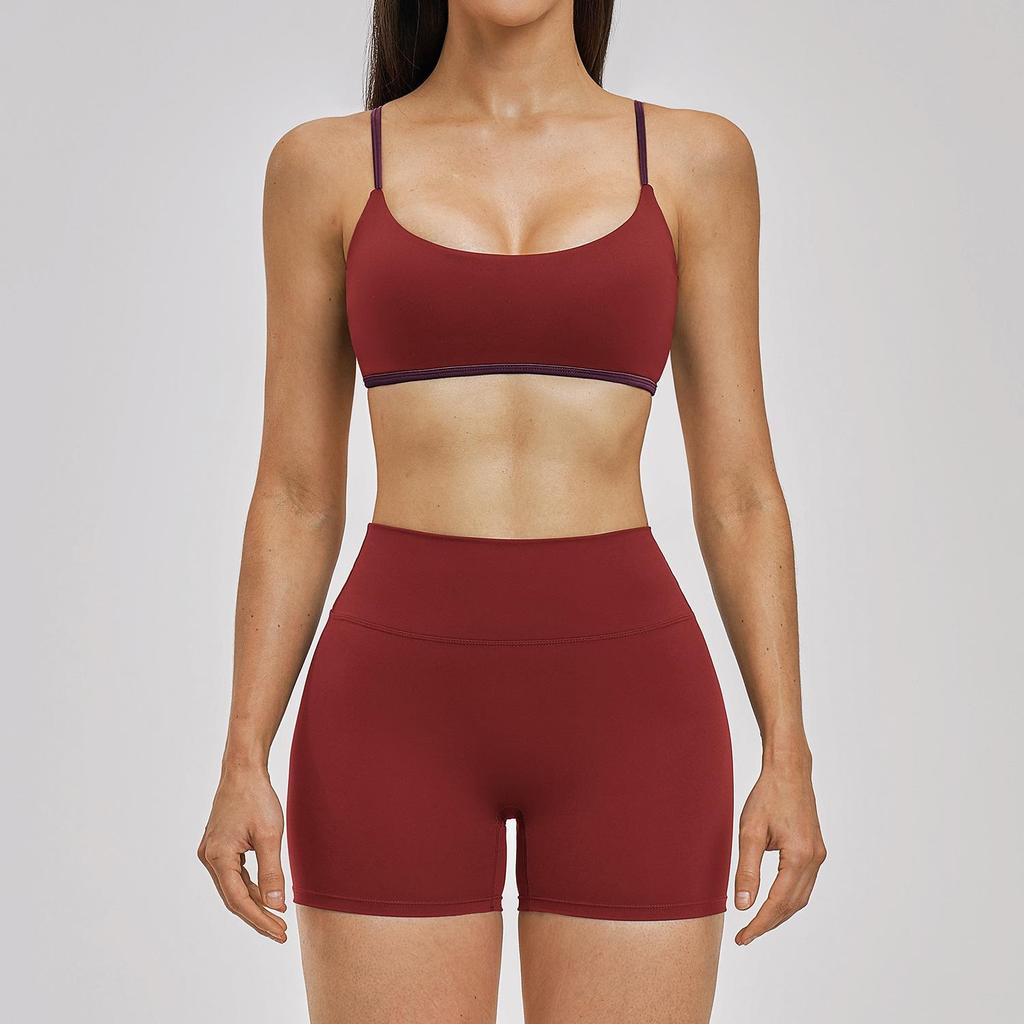 Stilvolles rückenfreies Sportset für Damen mit dünnen Trägern für Yoga & Laufen - 6116