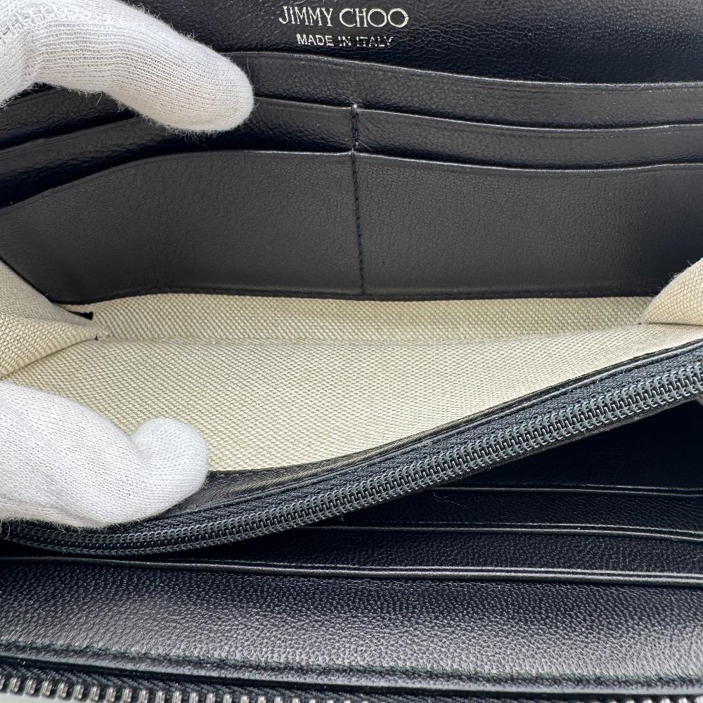 Jimmy Choo Round Zip Patent Leather Purse Black Patent Leather Women Used