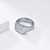 [sakuto] Wolfram-Siegelring für Herren, Silberfarbe, Spiegelpoliert, 1,2 cm Breit, Siegelring (21)