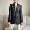Leather jacket women's blazer spring and autumn new loose black pu temperament small suit top
