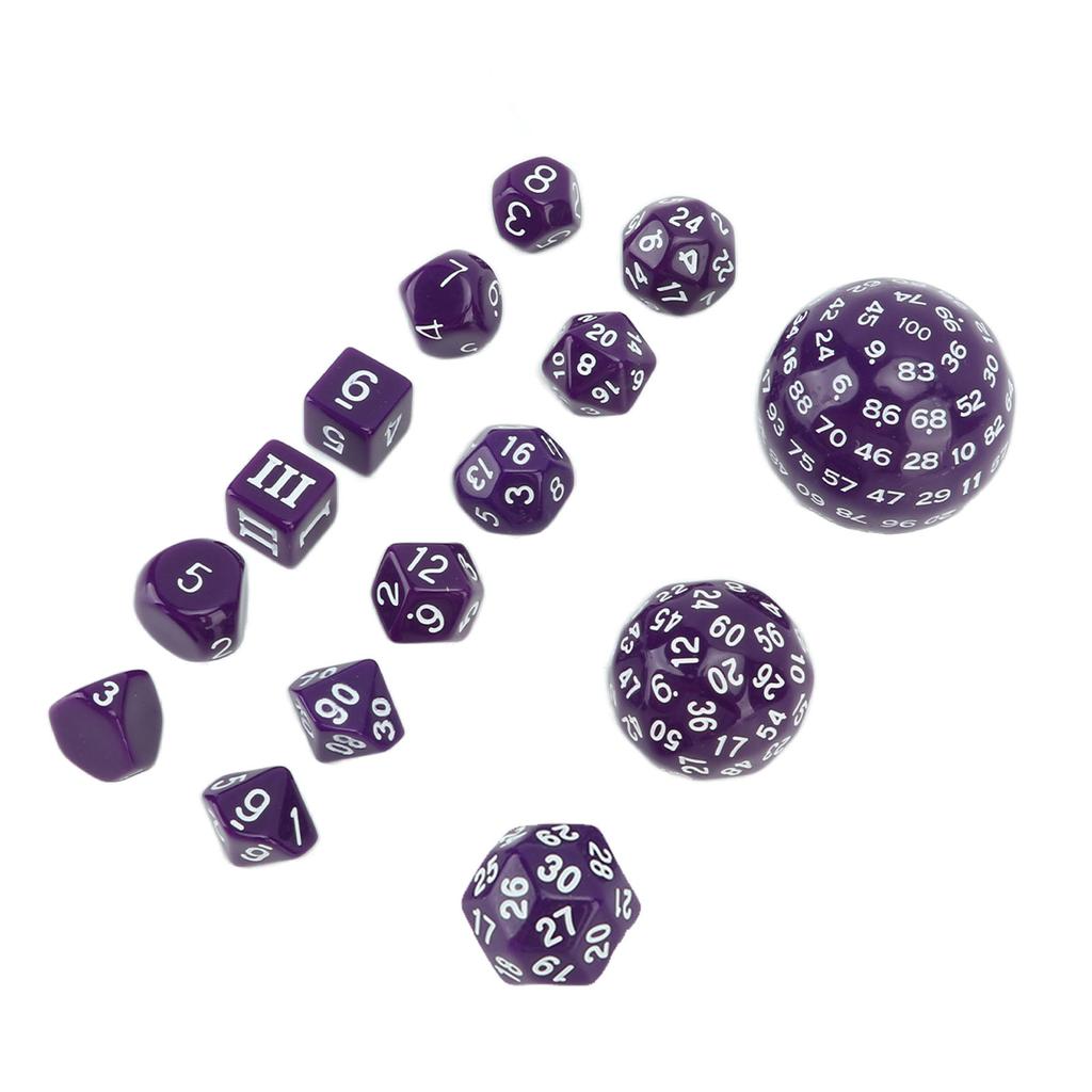 Set di 15 dadi poliedrici da 3 a 100 facce Set completo di dadi poliedrici per giochi da tavolo giochi di ruolo