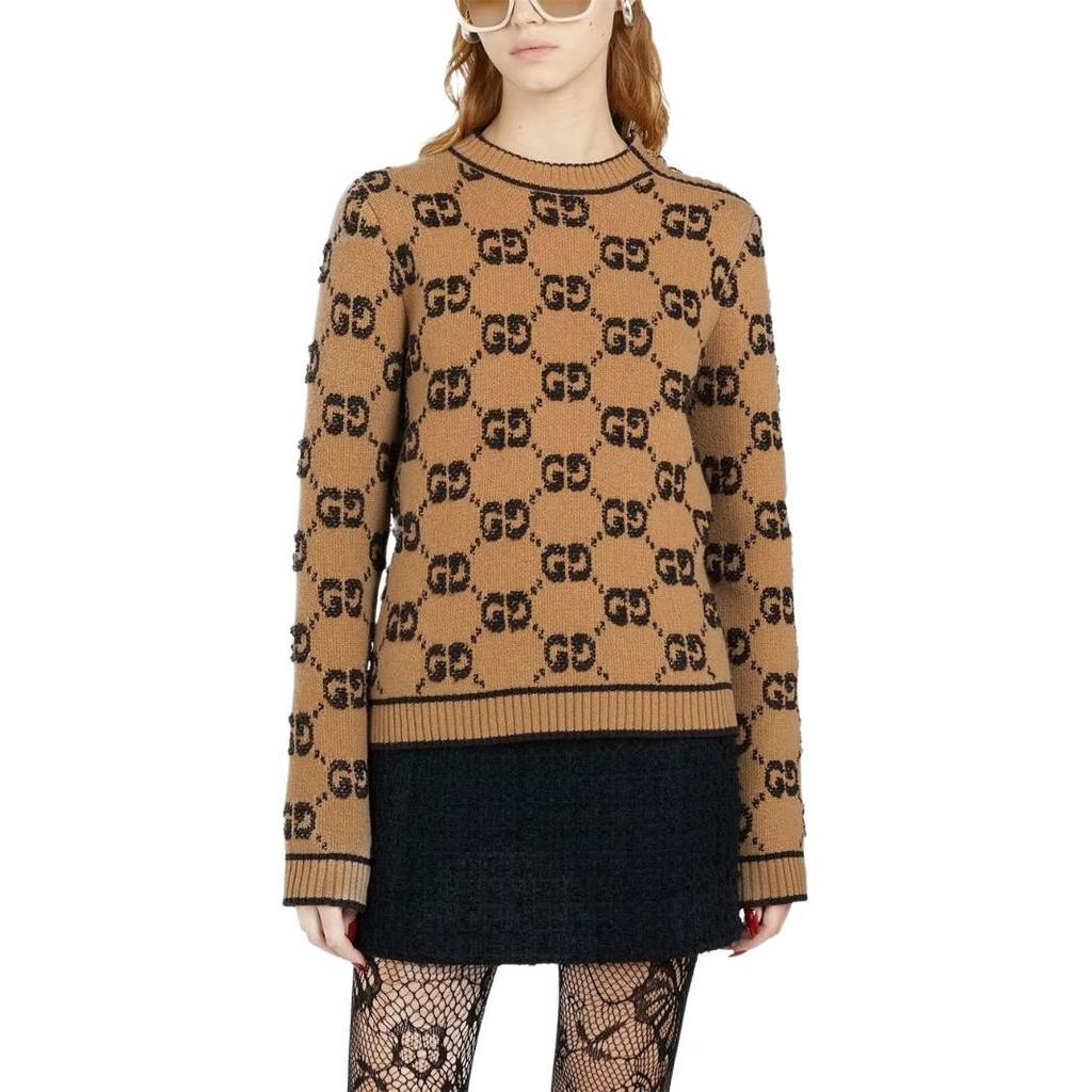 GUCCI SS22 Cashmere Sweater Women's Brown 718631-XKCNA-2668