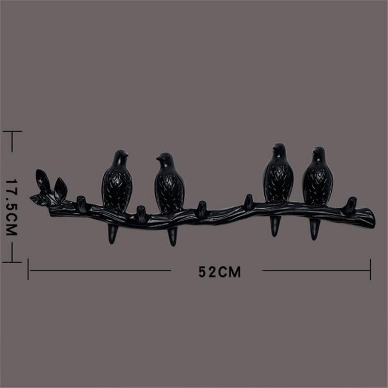 Resin Bird Hanger Wall Decoration Coat Handbag Key Holder Adhesive Hook Living Room Bedroom Hanging Rack Home Decor