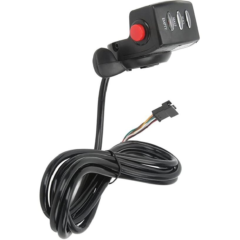 E Bike Thumb Throttle, 36V/48V Thumb Accelerator Battery Display Speed Control Assembly with 65in Cable for 22mm 7/8inch Electric Bike Scooters 36V