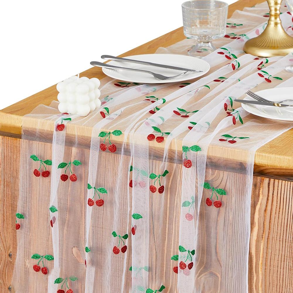 

Вишневая сетчатая скатерть, украшение чайного столика, флаг для праздничного свадебного стола, атмосфера, настольная салфетка, праздничная скатерть для вечеринки, домашний декор
