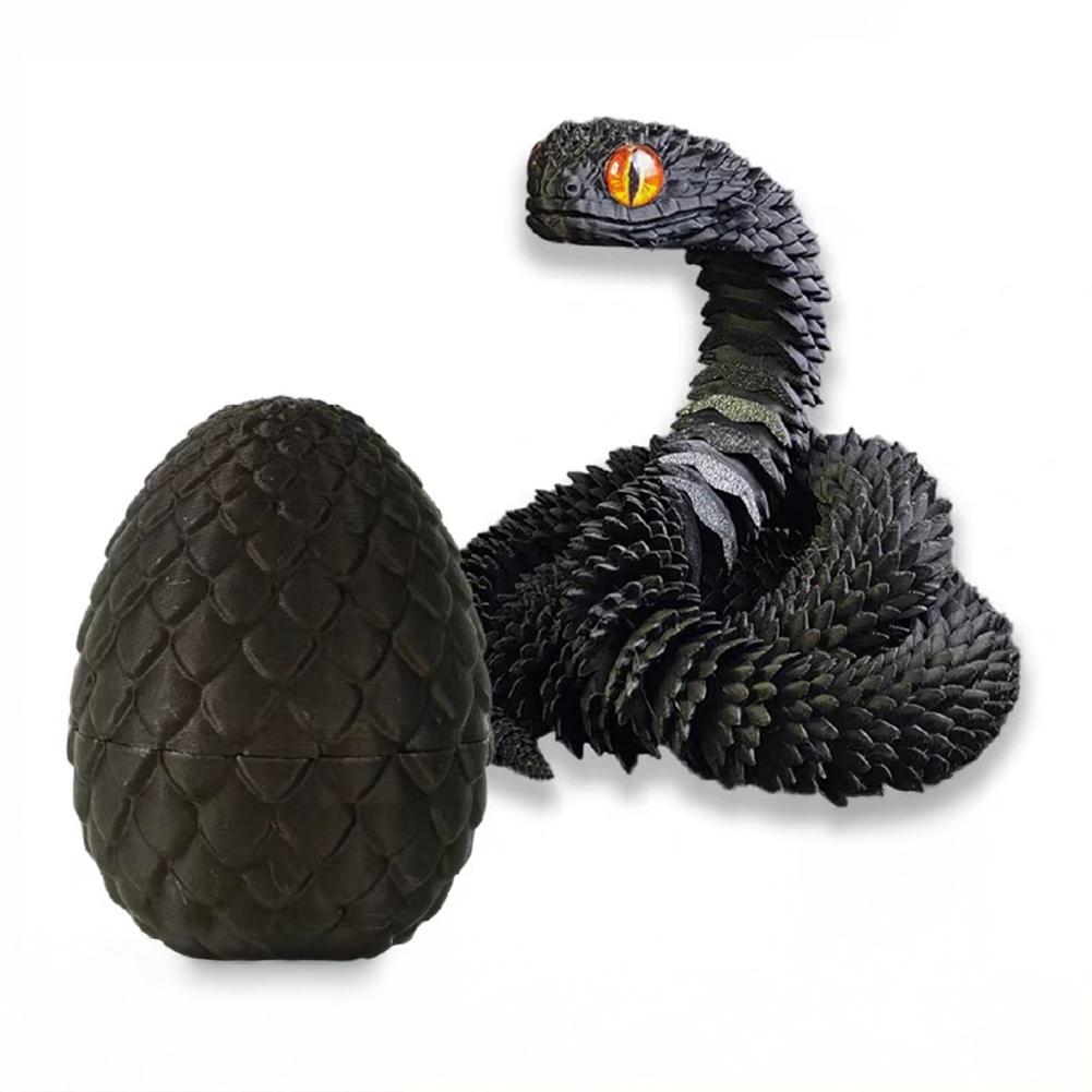 3D Printed Snake Egg Action Figure Toys Creative Stress Relief Rotatable Desktop Ornament Gift for Kids Adults