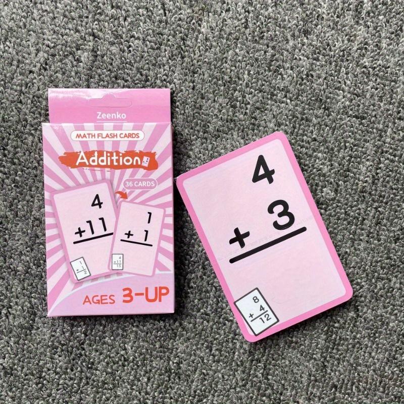36pcs Auxiliary Learning Addition, Subtraction, Multiplication, Flash, Cognitive Card, School Teacher's Teaching Aids