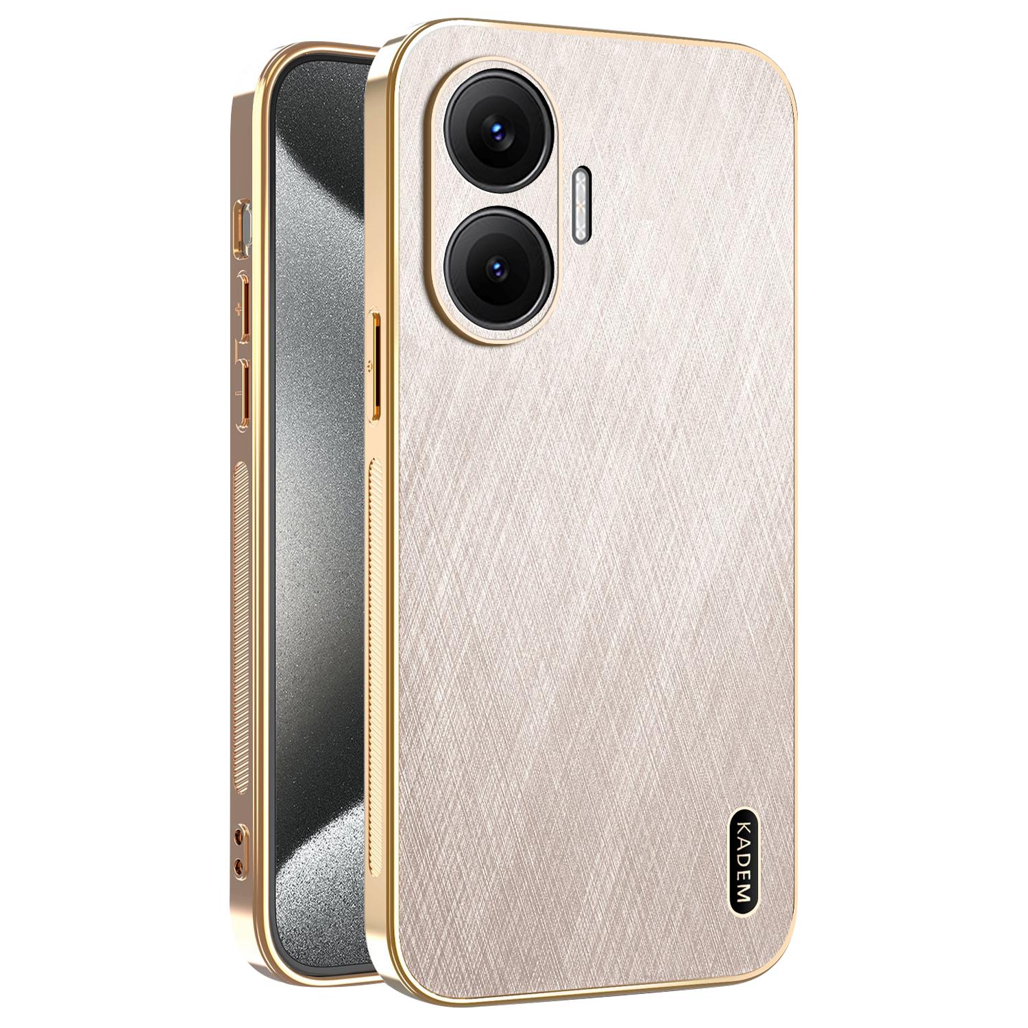 

KADEM For Xiaomi Redmi Turbo 4 Pro 5G/Poco F7 5G Case Electroplating Silk Texture PU + TPU Phone Back Cover B