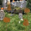 Halloween-themed retro aged metal garden decorations for the courtyard and garden