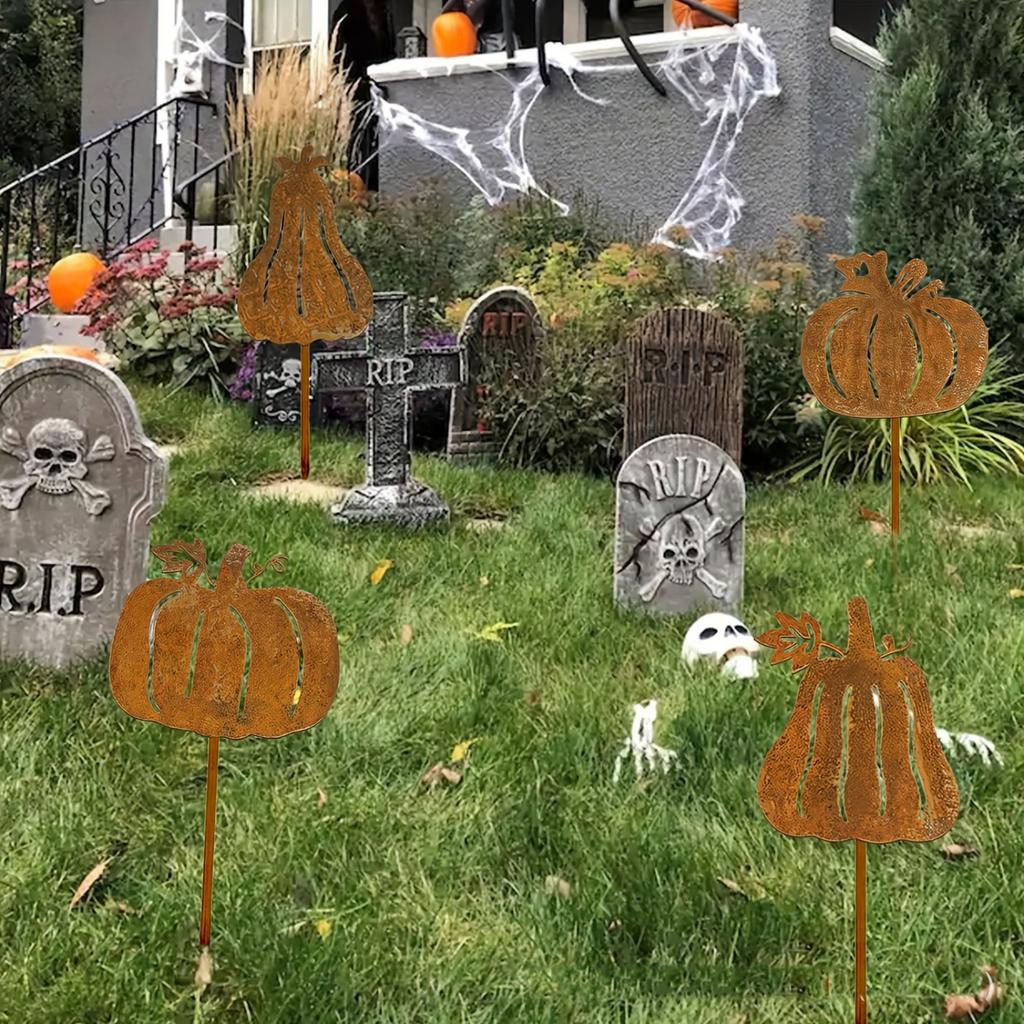 Halloween-themed retro aged metal garden decorations for the courtyard and garden