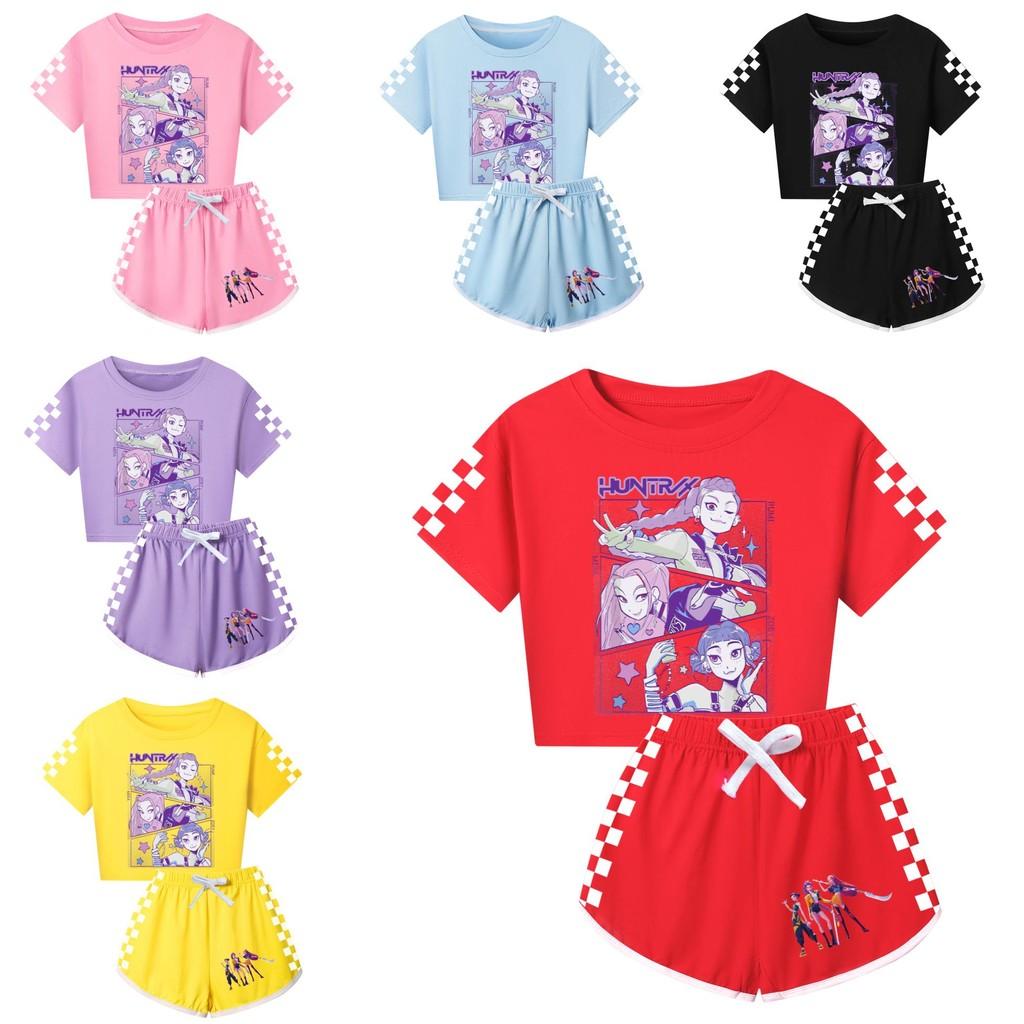 Kpop Demon Hunters Child Short Sleeve Short Pants Parent Child Pajama Set For Sleepwear Comfort