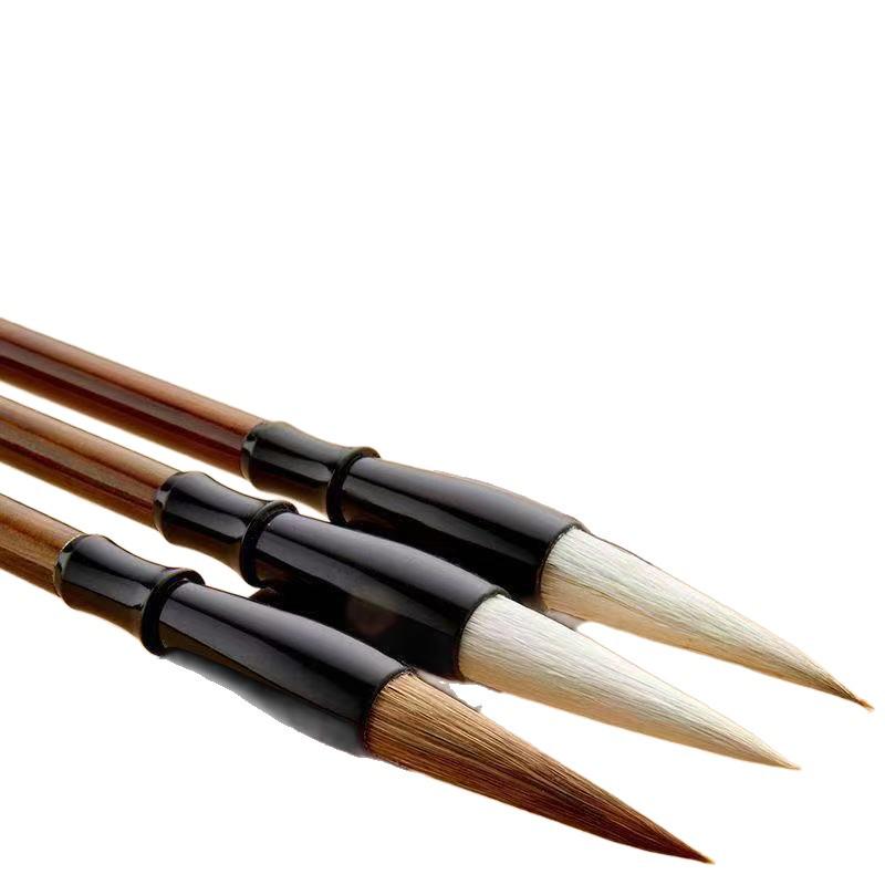Calligraphy Brush Set for Beginners: Wolf & Mixed Hair, Large, Medium, Small Sizes - Ideal for Students & Chinese Painting.