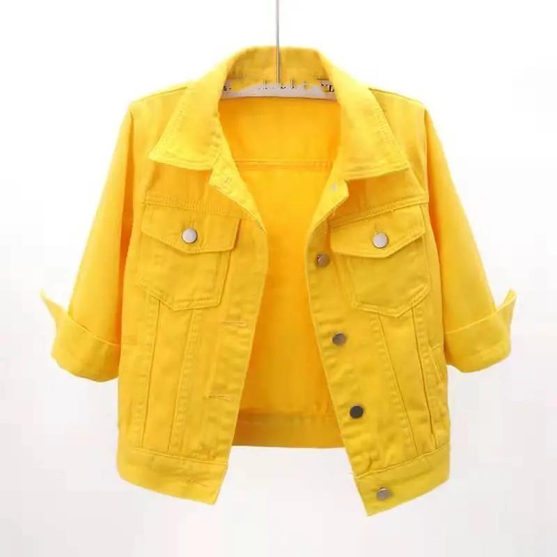 Spring and Summer All-match Three-quarter Sleeve Denim Jacket Women's Short Outer Wear Thin Korean Jacket Student Top