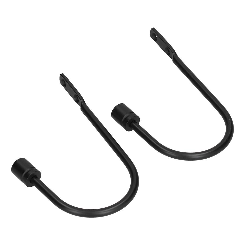 2Pcs Curtain Hook Aluminum Alloy U Shaped Cylinder Fixed Drapery Holdback for Home Office BedroomBlack