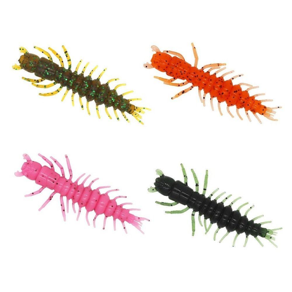48PCS 2.95inch Fishing Worm Lures Soft Fishing Lures Bait Lifelike Bass Baits for Saltwater