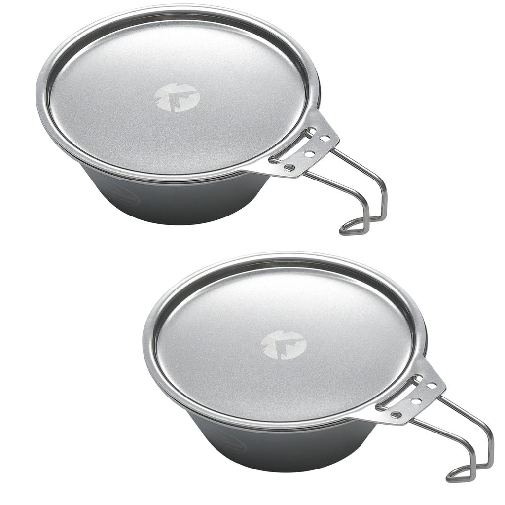 CAMPING MOON Camping Cup, Stainless Steel Sierra Cup with Lid, 310ml, S-220-SG-2P