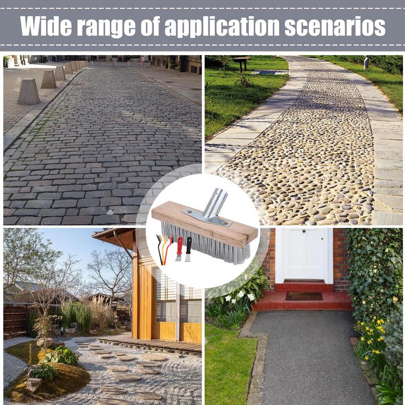 Heavy-Duty Wire Broom Stiff Bristle Broom Garden Broom For Patio Stone Concrete Garden Moss Cleaner Outdoor Cleaning Tools