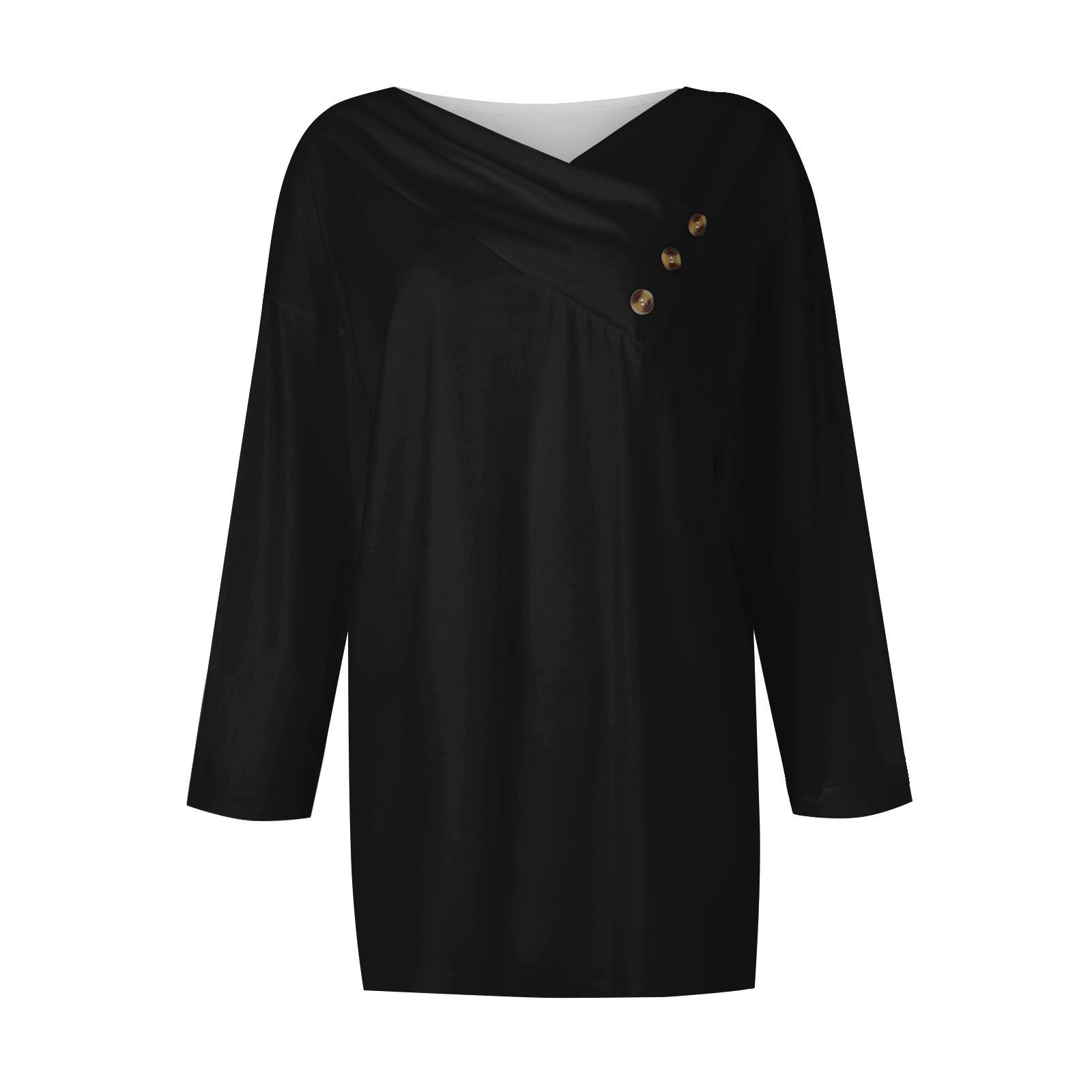 

Жіночі топи Повсякденні ґудзики Сорочка з рукавами 3/4 з принтом Модні блузки в стилі печворк Трійники XL