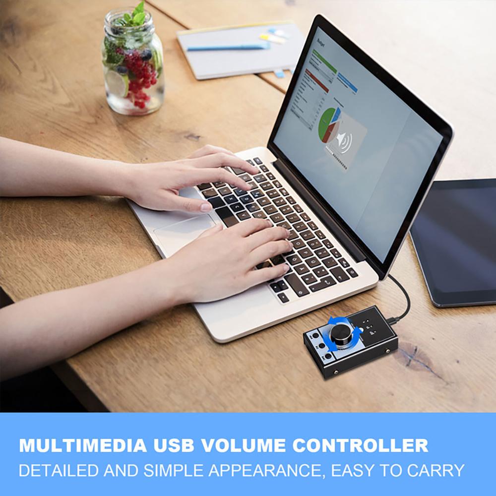 USB-Lautstärkeregler für PC-Audio mit Stummschaltung per Knopfdruck, 3 Modi, Plug & Play für Windows 7, 8, 10 und Mac