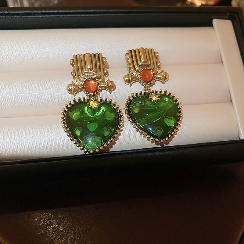 Silver Needle Green Butterfly Flower Pearl Stud Earrings Small Fresh High-end Earrings Earrings Women