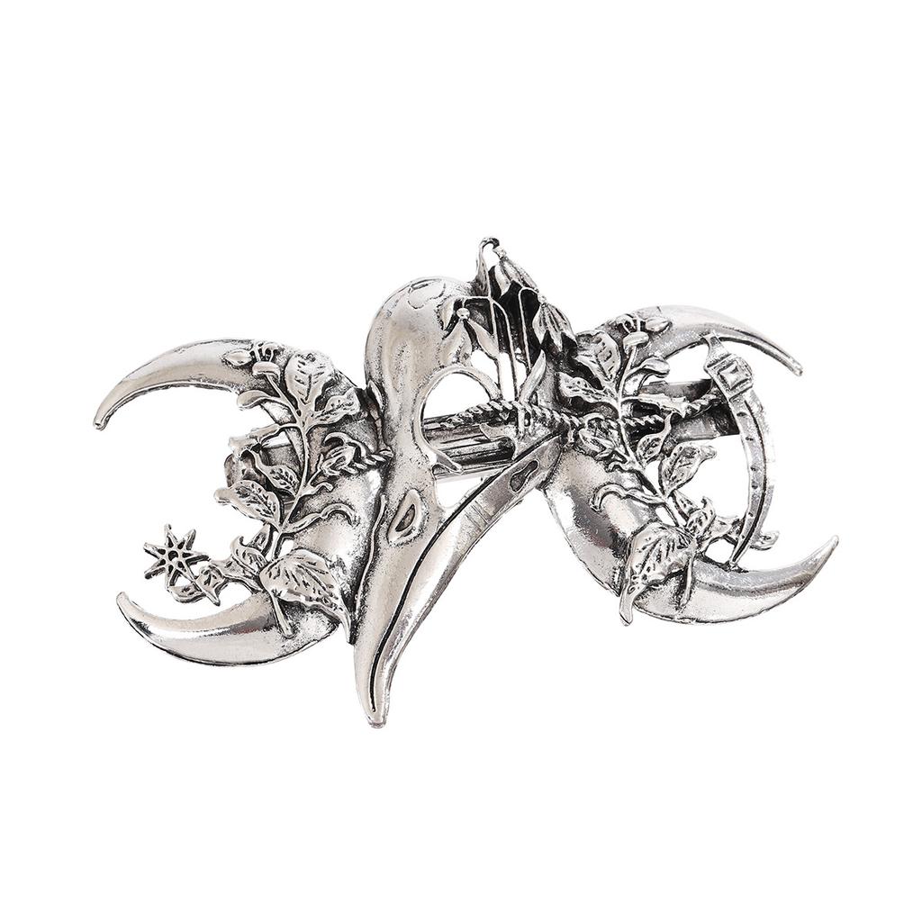 Wikingerstil Blatt Mond Rabe Hammer Haarspange Punk Gothic Unisex Party Haaraccessoire