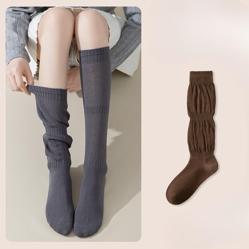 

Бесследные гольфы до икры для красоты ног весной и осенью, гольфы-фонарики, высокие гольфы с маленькими кожаными туфлями и носки с отворотом 1 pair света кофе