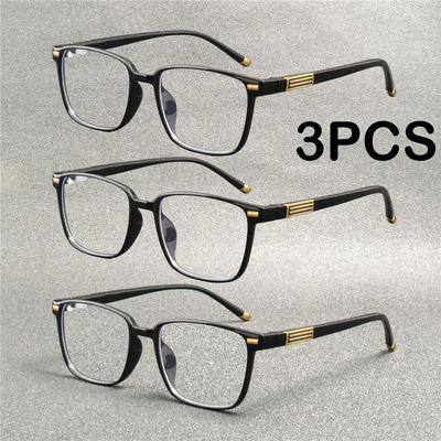3PCS Fashion Anti-Blue Light Reading Glasses Ultra-Light Eye Protection Readers Eyewear Unisex Elegant Presbyopia Glasses
