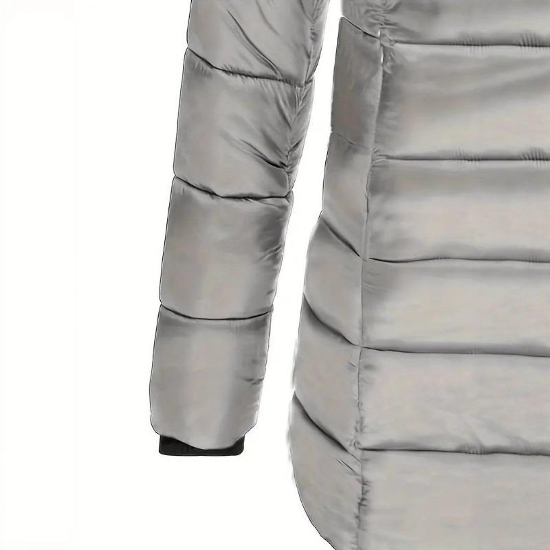 Autumn and Winter Women's Clothing Medium and Long Slim-fitting Hooded Jacket Casual Light Cotton-padded Clothing Cotton-padded Clothing Personality