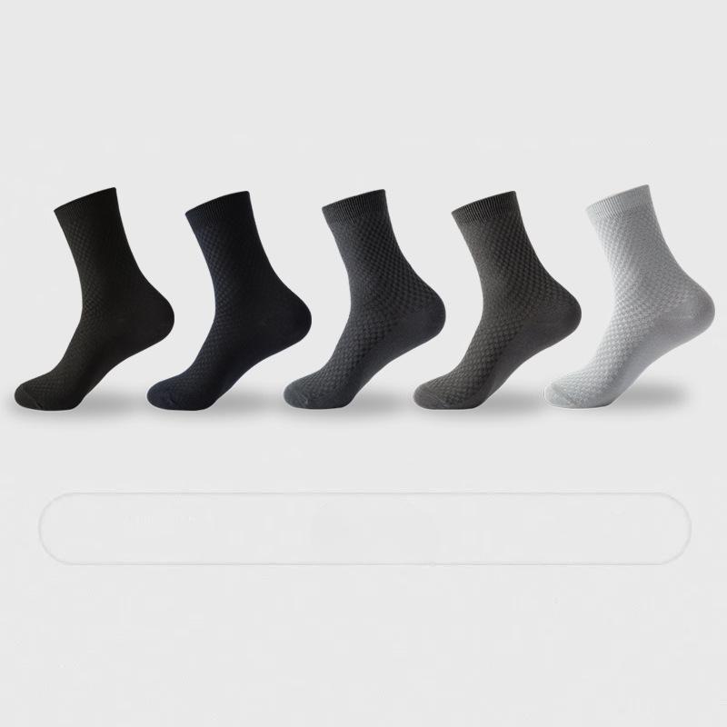 Męskie Skarpetki Casual z Włókna Bambusowego Oddychające Skarpetki Średniej Długości dla Biznesmena