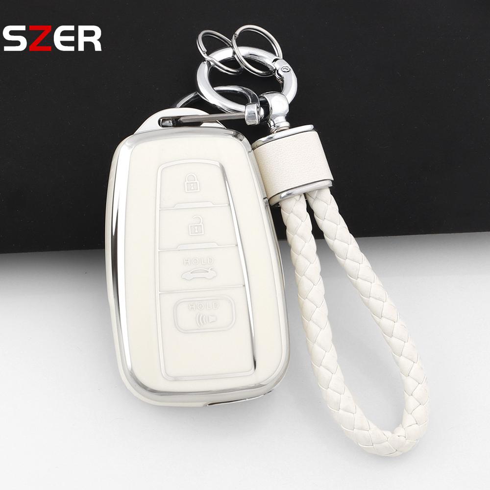 4 Buttons Tpu Remote Car Key Case Cover For Toyota Chr Camry Corolla Rav4 Highlander C-Hr Prius Land Cruiser Prado Key Chain Fob
