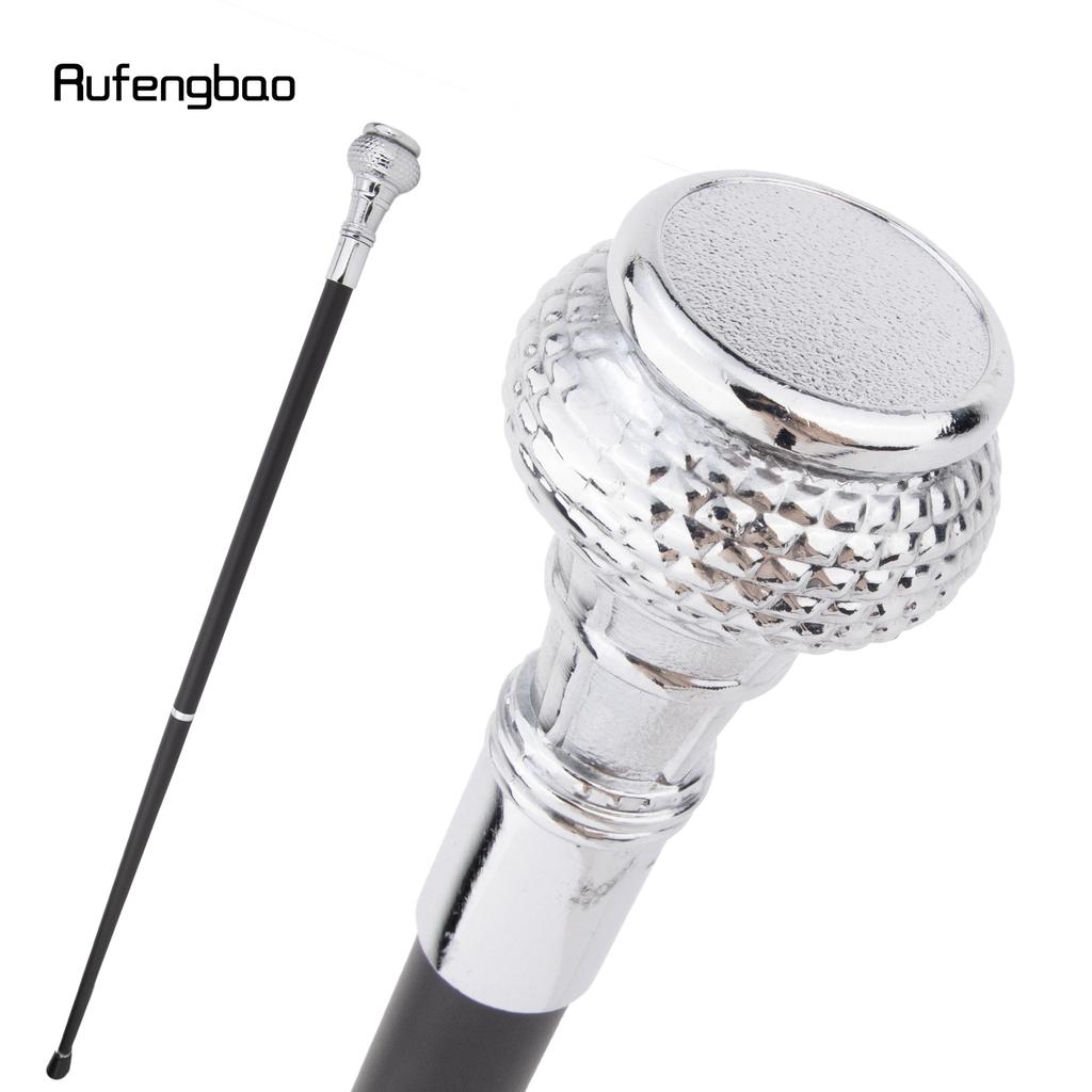 Bílá luxusní kulatá módní hůl s plochou rukojetí pro párty, dekorativní vycházková hůl, elegantní vycházková hůl s knoflíkem ve tvaru biskupské berly, 91,5 cm