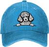 Poodle Peeking Dog Print Washed Cotton Baseball Cap Casual Adjustable Adult Hat