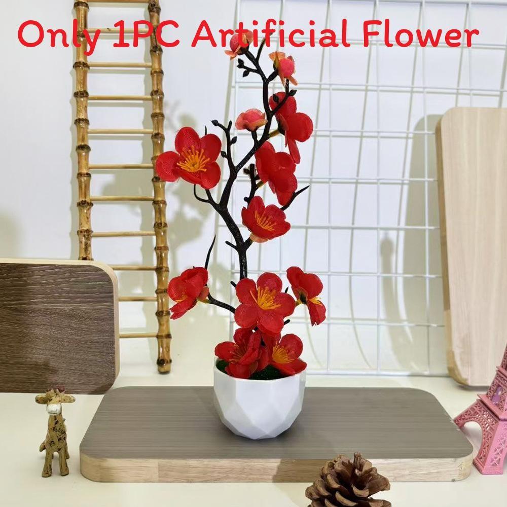 Plum Blossom Faux Plant With Plastic Stem For Wedding Decorations And Photography Props