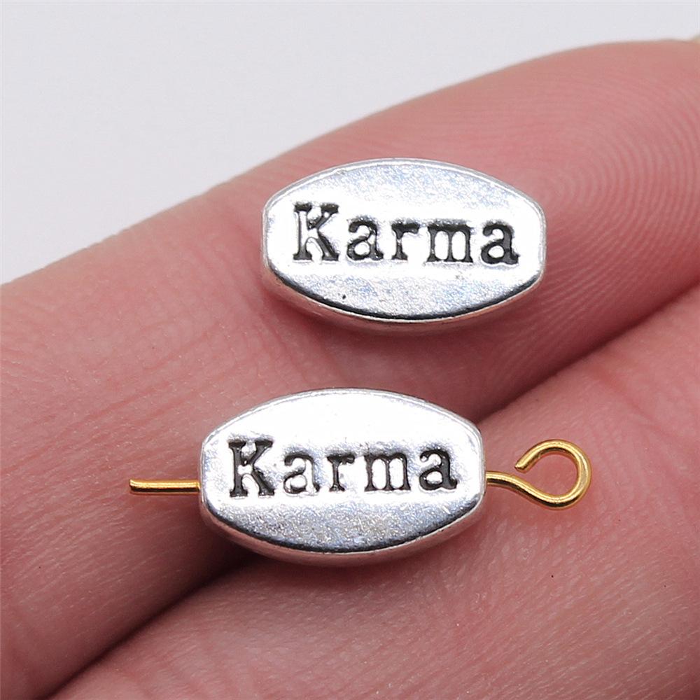 40pcs Antique Silver Color Oval Double Sided Sister Friend Hope Faith Peace Love Joy Small Hole Spacers Beads For Jewelry Making