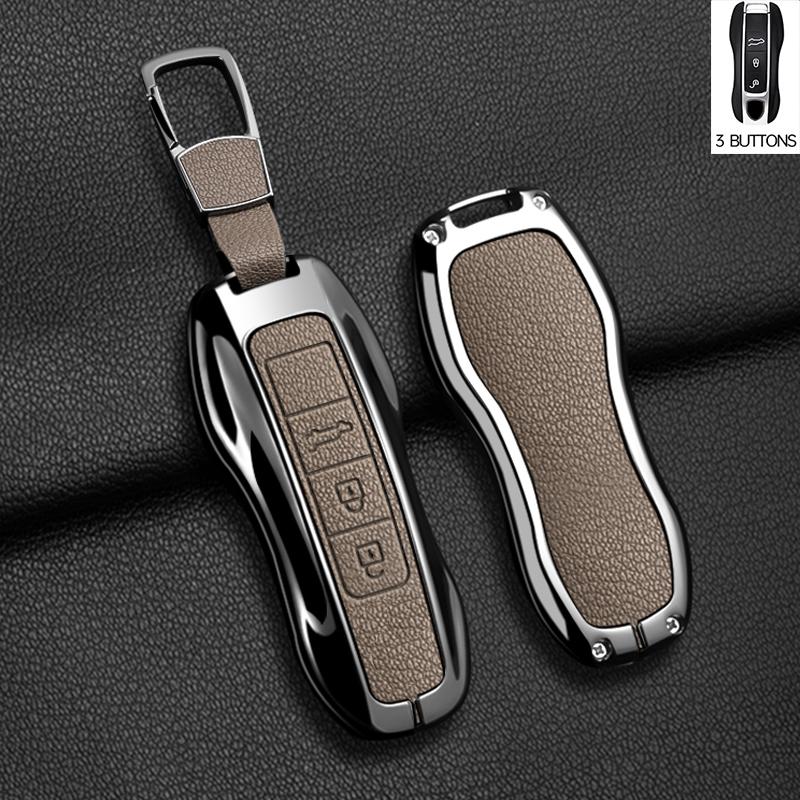 Zinc Alloy Car Key Case Cover Shell Fob For Porsche Panamera Spyder Carrera Macan Cayman Cayenne 911 970 981 991 Car Keychains