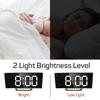 LED Digital Alarm Clock Curved Screen Mirror Display Silent Smart Desktop Clock Student Bedroom Table Clock