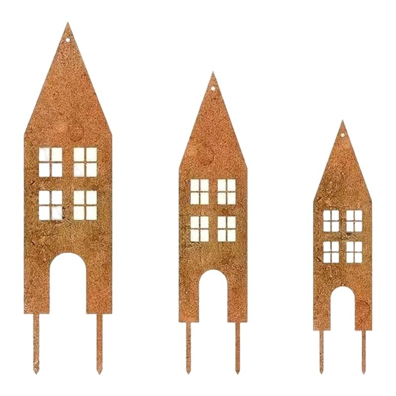 Pack Of 3 Corrosion Resistant Garden Spikes For Festive Lawn Snow Decoration Durability