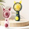 Tragbarer Mini-Ventilator im Cartoon-Katzenohren-Design, 5 mm Sicherheitsgitter-Turbinenflügel, 5 Geschwindigkeitsstufen, Schnellladefunktion