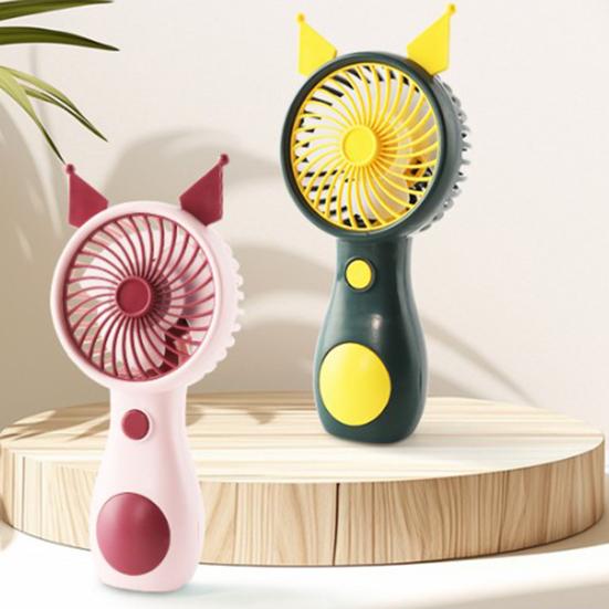 Tragbarer Mini-Ventilator im Cartoon-Katzenohren-Design, 5 mm Sicherheitsgitter-Turbinenflügel, 5 Geschwindigkeitsstufen, Schnellladefunktion