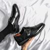 Large size foot casual leather shoes men's pointed business dress leather shoes fashion trend British 38 single shoes 48