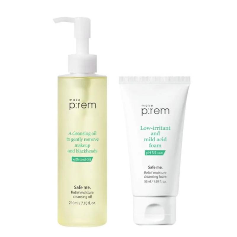 make p:rem Safe Me Relief Moisture Cleansing Oil Set 210ml (+ Foam Cleanser 50ml)