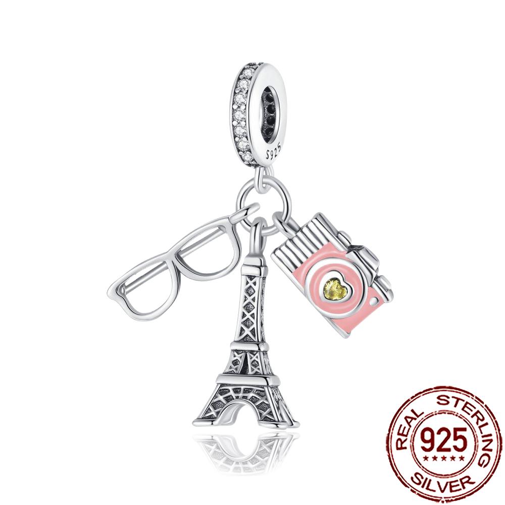 New Charms Copper Airplane Globe Suitcase Air Balloon Travel Beads Fit Original Bracelet Necklace Diy Jewelry