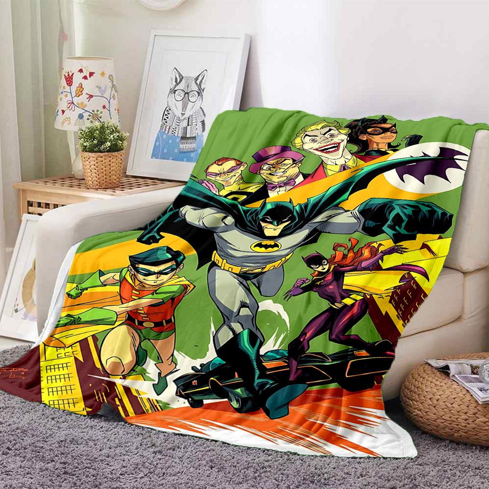 1pc Batman Superheroes Gotham Flannel Throw Blanket Lightweight Soft Warm All Season Blanket for Sofa, Bed, Travel,L1028014