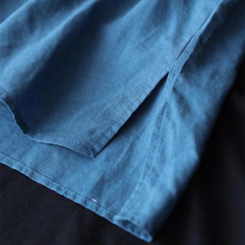 Reine Baumwolle Künstlerische Retro Baumwolle Leinen Einfarbig Halbarm T-shirt frauen Schwere Industrie Stickerei Lose Rundhals Top Sommer