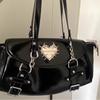 Gothic Style Underarm Bag With Buckle Design Retro Faux Leather Shoulder Bag For Women Y2k-inspired Handbag Large Capacity Purse