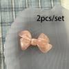 2 Stück/Set Niedliche Neue Schleifen Haarspange Acryl Seitenstift Einfarbig Haarspangen Damen Haaraccessoires