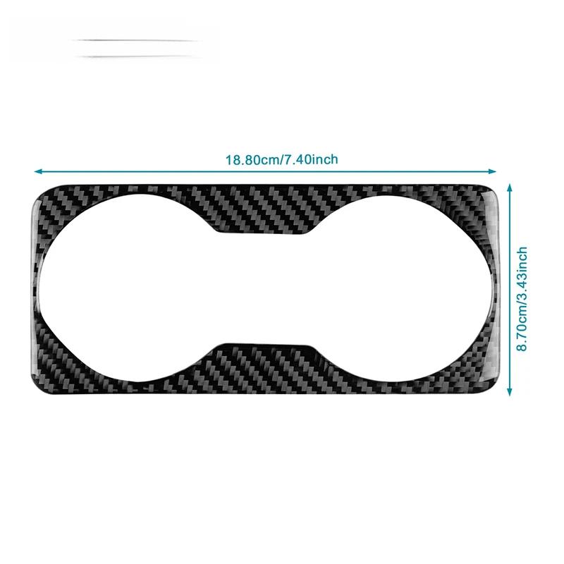 Real Soft Carbon Fiber Sticker For Seat Leon 2013 2014 2015 LHD RHD Car Gear Cup Holder Frame Trim Interior Accessories.
