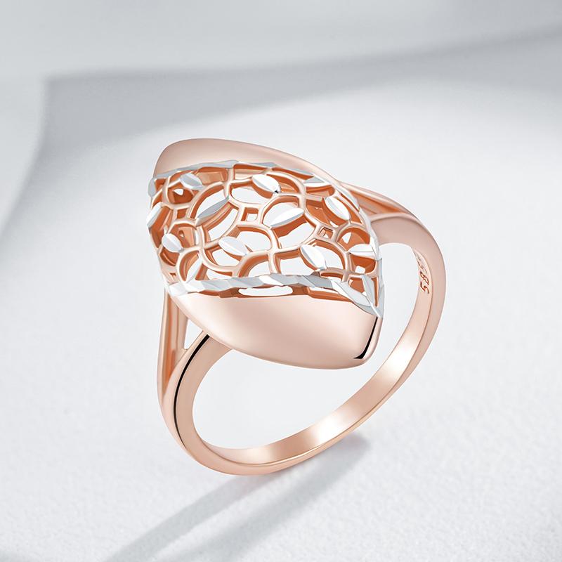 Unique Flower Ethnic Bridal Ring For Women Fashion  Rose Gold  Color Mix High Quality Daily Fine Boho Jewelry