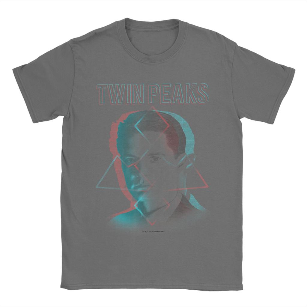 Twin Peaks Agent Cooper Headshot Triangles Hip Hop T Shirts Pure Cotton Tshirt for Adult Aesthetic Design Short Sleeve Tops